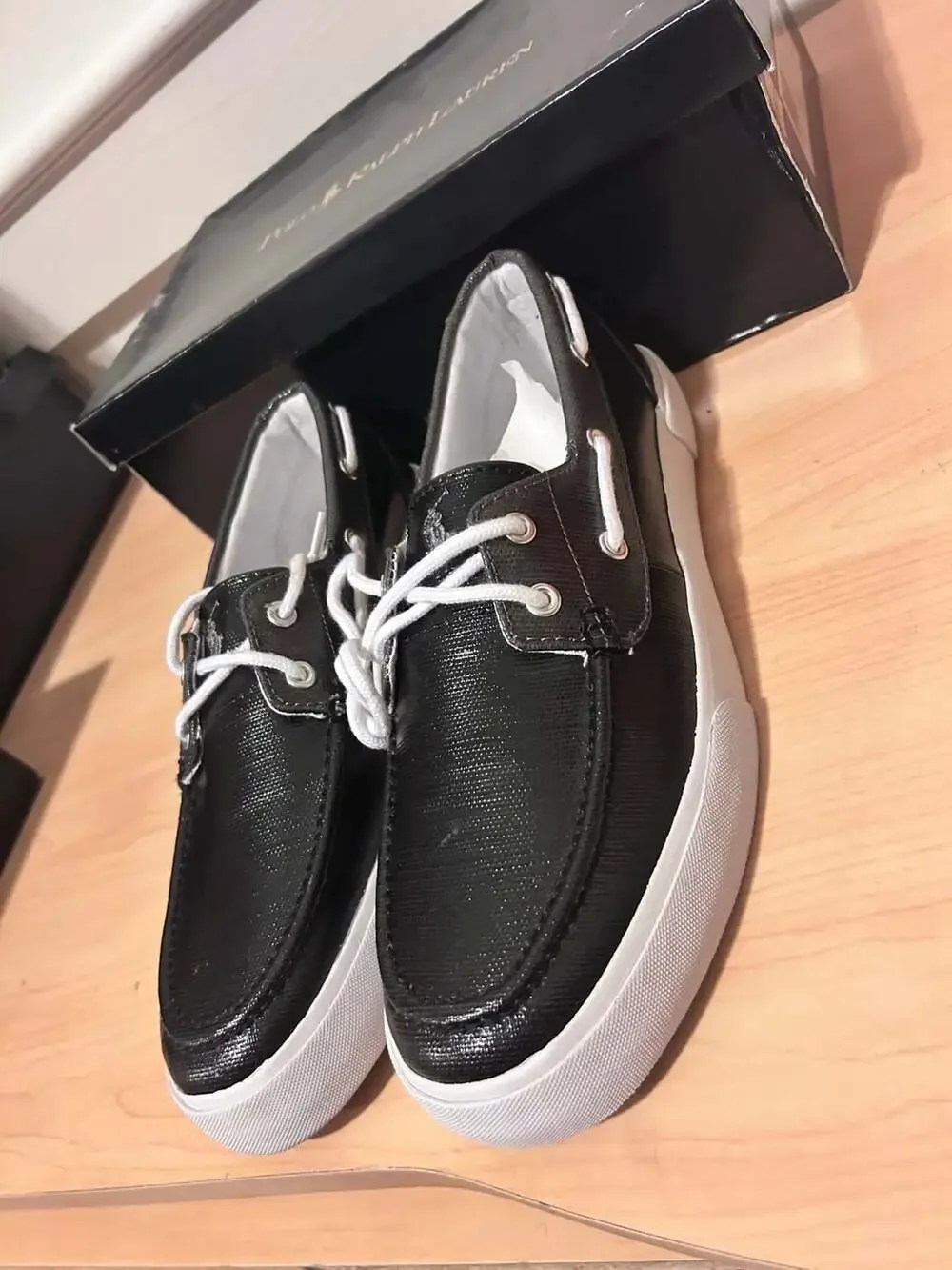 Polo Ralph Lauren Lander Coated Canvas Boat Shoes Size 10.5D